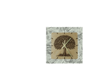Wooden clock featuring a tree of life design